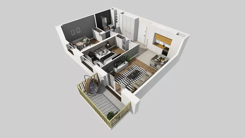 3 pokoje, mieszkanie 54,97 m², piętro 2, oferta nr C/178, Przystanek Prądnik 2, Kraków, Prądnik Biały, Górka Narodowa, ul. Meiera