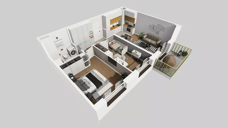 3 pokoje, mieszkanie 59,55 m², piętro 2, oferta nr C/183, Przystanek Prądnik 2, Kraków, Prądnik Biały, Górka Narodowa, ul. Meiera