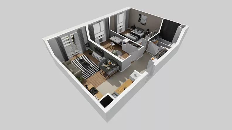 3 pokoje, mieszkanie 59,55 m², piętro 3, oferta nr C/189, Przystanek Prądnik 2, Kraków, Prądnik Biały, Górka Narodowa, ul. Meiera