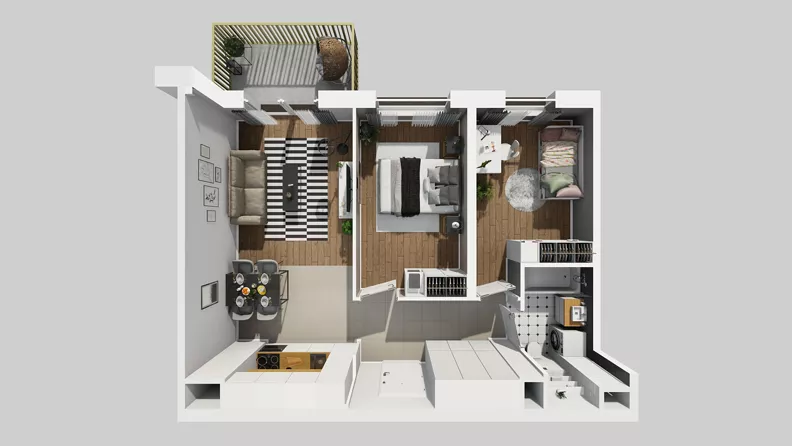 3 pokoje, mieszkanie 54,97 m², piętro 6, oferta nr C/202, Przystanek Prądnik 2, Kraków, Prądnik Biały, Górka Narodowa, ul. Meiera