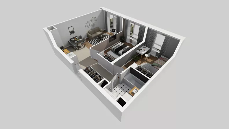 3 pokoje, mieszkanie 54,97 m², piętro 6, oferta nr C/202, Przystanek Prądnik 2, Kraków, Prądnik Biały, Górka Narodowa, ul. Meiera