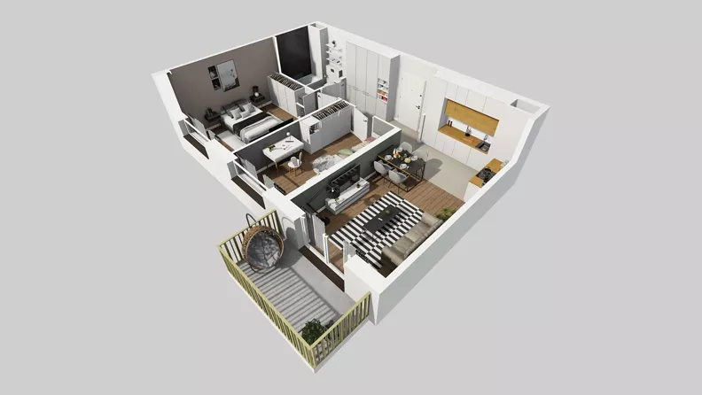 3 pokoje, mieszkanie 59,55 m², piętro 6, oferta nr C/207, Przystanek Prądnik 2, Kraków, Prądnik Biały, Górka Narodowa, ul. Meiera
