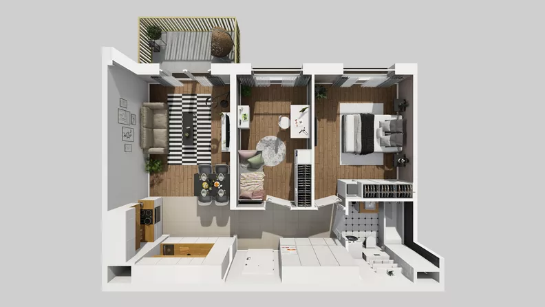 3 pokoje, mieszkanie 59,55 m², piętro 7, oferta nr C/213, Przystanek Prądnik 2, Kraków, Prądnik Biały, Górka Narodowa, ul. Meiera