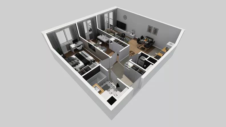 3 pokoje, mieszkanie 57,88 m², piętro 5, oferta nr A/52, Osiedle Międzyleska 3, Wrocław, Tarnogaj, Krzyki, ul. Międzyleska