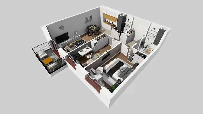 3 pokoje, mieszkanie 57,88 m², piętro 5, oferta nr A/52, Osiedle Międzyleska 3, Wrocław, Tarnogaj, Krzyki, ul. Międzyleska