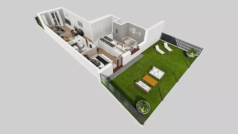 3 pokoje, mieszkanie 59,88 m², parter, oferta nr A/97, Osiedle Międzyleska 3, Wrocław, Tarnogaj, Krzyki, ul. Międzyleska