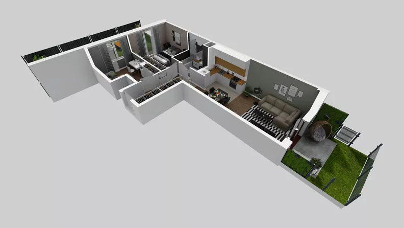3 pokoje, mieszkanie 59,88 m², parter, oferta nr A/97, Osiedle Międzyleska 3, Wrocław, Tarnogaj, Krzyki, ul. Międzyleska
