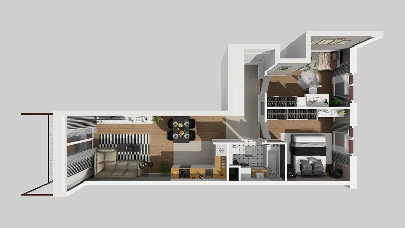 3 pokoje, mieszkanie 59,09 m², piętro 1, oferta nr A/99, Osiedle Międzyleska 3, Wrocław, Tarnogaj, Krzyki, ul. Międzyleska