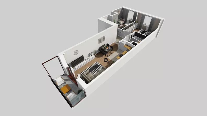 3 pokoje, mieszkanie 59,09 m², piętro 1, oferta nr A/99, Osiedle Międzyleska 3, Wrocław, Tarnogaj, Krzyki, ul. Międzyleska