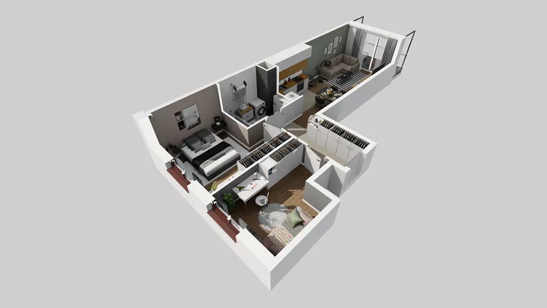 3 pokoje, mieszkanie 59,09 m², piętro 1, oferta nr A/99, Osiedle Międzyleska 3, Wrocław, Tarnogaj, Krzyki, ul. Międzyleska