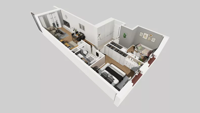 3 pokoje, mieszkanie 59,23 m², piętro 4, oferta nr A/111, Osiedle Międzyleska 3, Wrocław, Tarnogaj, Krzyki, ul. Międzyleska