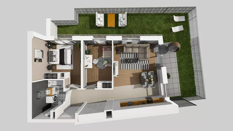 3 pokoje, mieszkanie 60,87 m², parter, oferta nr A/19, Międzyleska 4, Wrocław, Tarnogaj, Krzyki, ul. Międzyleska