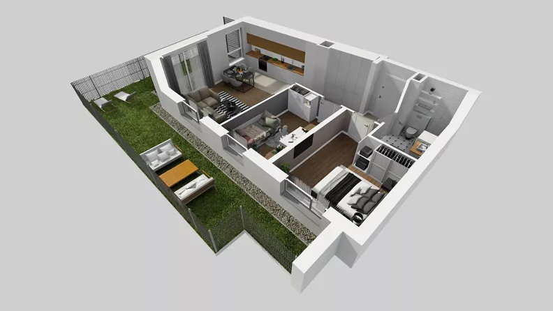 3 pokoje, mieszkanie 60,87 m², parter, oferta nr A/19, Międzyleska 4, Wrocław, Tarnogaj, Krzyki, ul. Międzyleska