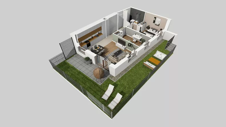 3 pokoje, mieszkanie 60,87 m², parter, oferta nr A/19, Międzyleska 4, Wrocław, Tarnogaj, Krzyki, ul. Międzyleska