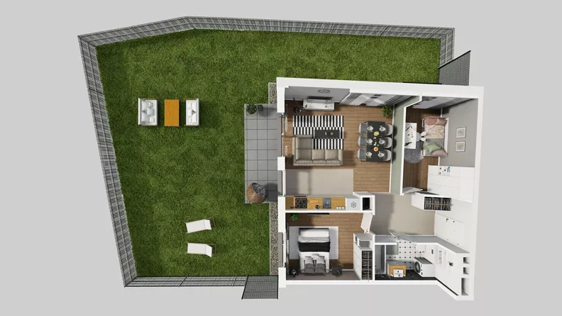 3 pokoje, mieszkanie 59,45 m², parter, oferta nr A/65, Międzyleska 4, Wrocław, Tarnogaj, Krzyki, ul. Międzyleska