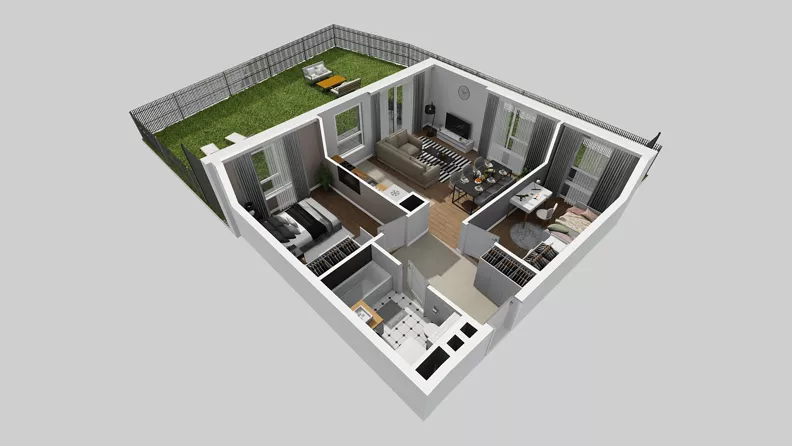 3 pokoje, mieszkanie 59,45 m², parter, oferta nr A/65, Międzyleska 4, Wrocław, Tarnogaj, Krzyki, ul. Międzyleska