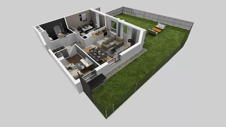 3 pokoje, mieszkanie 59,45 m², parter, oferta nr A/65, Międzyleska 4, Wrocław, Tarnogaj, Krzyki, ul. Międzyleska