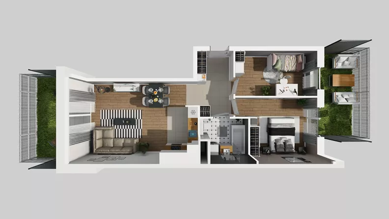 3 pokoje, mieszkanie 60,36 m², parter, oferta nr A/112, Międzyleska 4, Wrocław, Tarnogaj, Krzyki, ul. Międzyleska
