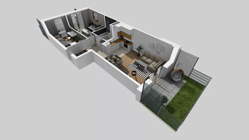 3 pokoje, mieszkanie 60,36 m², parter, oferta nr A/112, Międzyleska 4, Wrocław, Tarnogaj, Krzyki, ul. Międzyleska