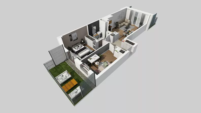 3 pokoje, mieszkanie 60,36 m², parter, oferta nr A/112, Międzyleska 4, Wrocław, Tarnogaj, Krzyki, ul. Międzyleska