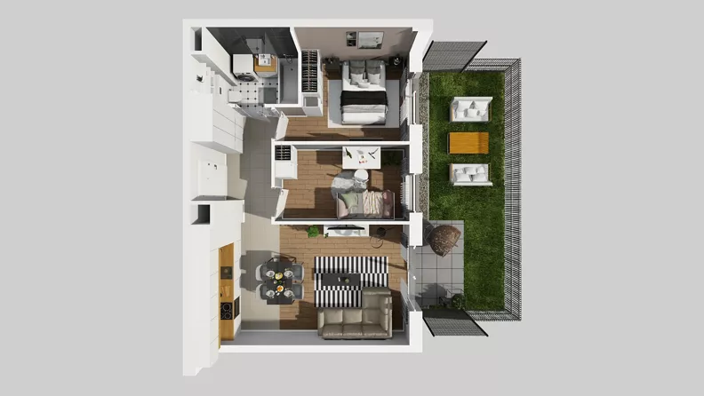 3 pokoje, mieszkanie 51,53 m², parter, oferta nr A/113, Międzyleska 4, Wrocław, Tarnogaj, Krzyki, ul. Międzyleska