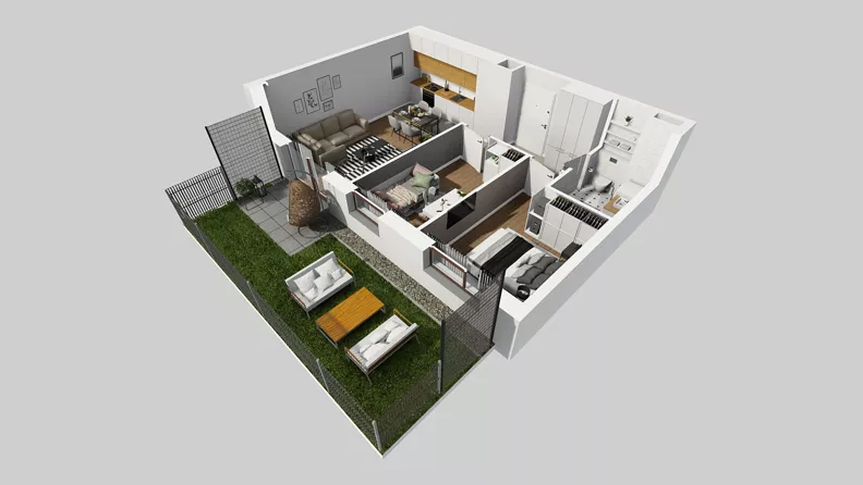 3 pokoje, mieszkanie 51,53 m², parter, oferta nr A/113, Międzyleska 4, Wrocław, Tarnogaj, Krzyki, ul. Międzyleska