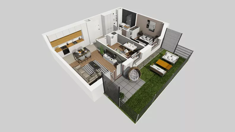 3 pokoje, mieszkanie 51,53 m², parter, oferta nr A/113, Międzyleska 4, Wrocław, Tarnogaj, Krzyki, ul. Międzyleska