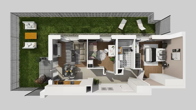 3 pokoje, mieszkanie 51,40 m², parter, oferta nr A/115, Międzyleska 4, Wrocław, Tarnogaj, Krzyki, ul. Międzyleska