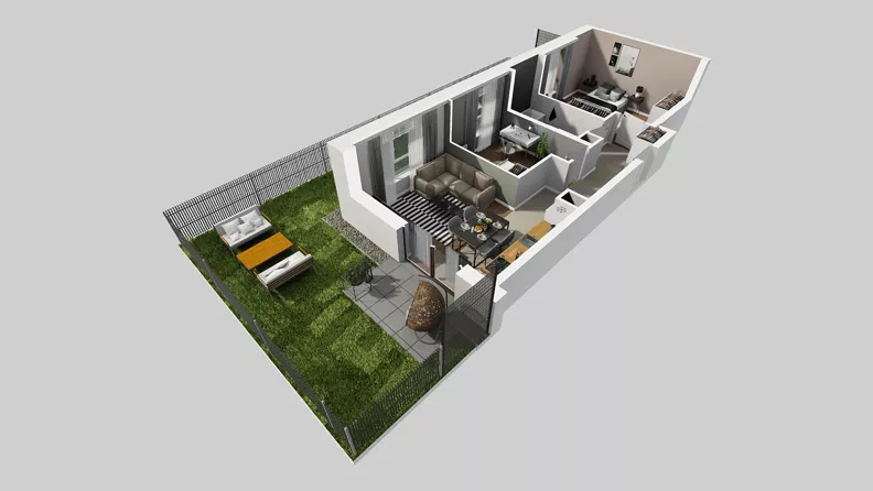 3 pokoje, mieszkanie 51,40 m², parter, oferta nr A/115, Międzyleska 4, Wrocław, Tarnogaj, Krzyki, ul. Międzyleska