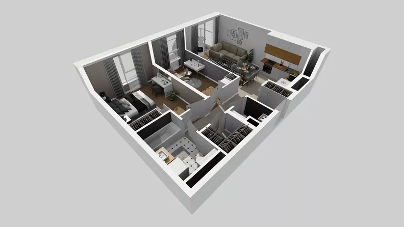 3 pokoje, mieszkanie 64,59 m², piętro 1, oferta nr A/68, Międzyleska 4, Wrocław, Tarnogaj, Krzyki, ul. Międzyleska