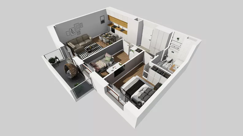 3 pokoje, mieszkanie 51,52 m², piętro 1, oferta nr A/117, Międzyleska 4, Wrocław, Tarnogaj, Krzyki, ul. Międzyleska