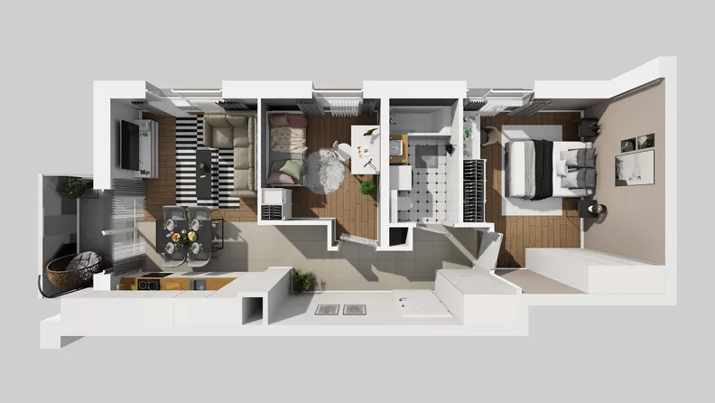 3 pokoje, mieszkanie 51,40 m², piętro 1, oferta nr A/119, Międzyleska 4, Wrocław, Tarnogaj, Krzyki, ul. Międzyleska