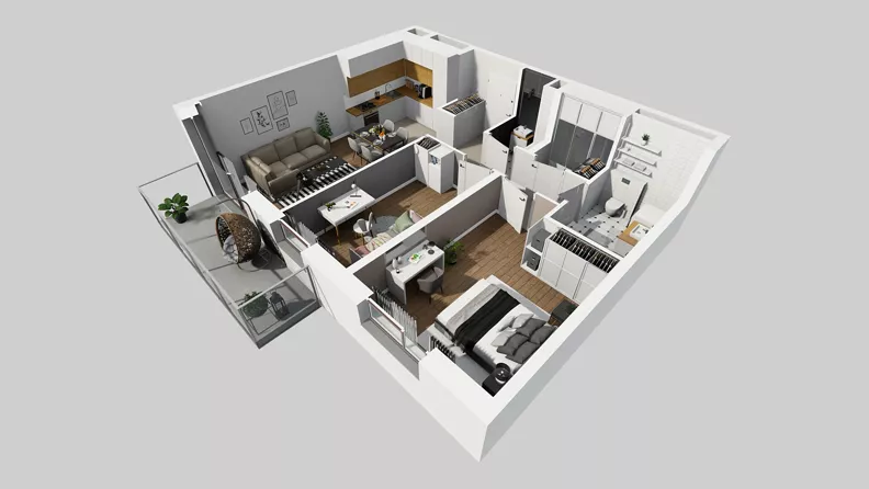 3 pokoje, mieszkanie 64,59 m², piętro 2, oferta nr A/77, Międzyleska 4, Wrocław, Tarnogaj, Krzyki, ul. Międzyleska