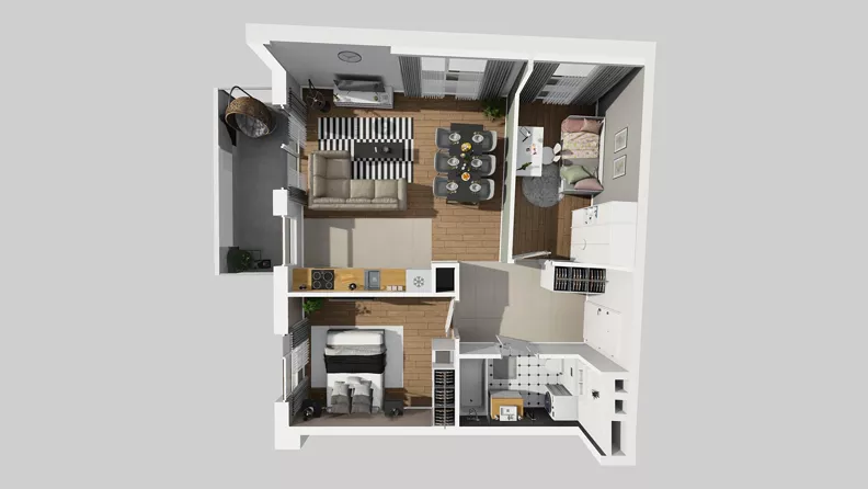 3 pokoje, mieszkanie 59,45 m², piętro 2, oferta nr A/83, Międzyleska 4, Wrocław, Tarnogaj, Krzyki, ul. Międzyleska