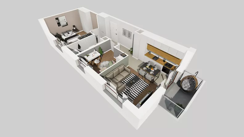 3 pokoje, mieszkanie 51,40 m², piętro 2, oferta nr A/123, Międzyleska 4, Wrocław, Tarnogaj, Krzyki, ul. Międzyleska