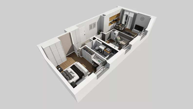 3 pokoje, mieszkanie 51,40 m², piętro 2, oferta nr A/123, Międzyleska 4, Wrocław, Tarnogaj, Krzyki, ul. Międzyleska