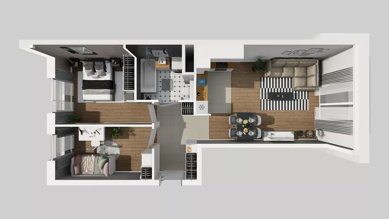 3 pokoje, mieszkanie 60,36 m², piętro 3, oferta nr A/124, Międzyleska 4, Wrocław, Tarnogaj, Krzyki, ul. Międzyleska