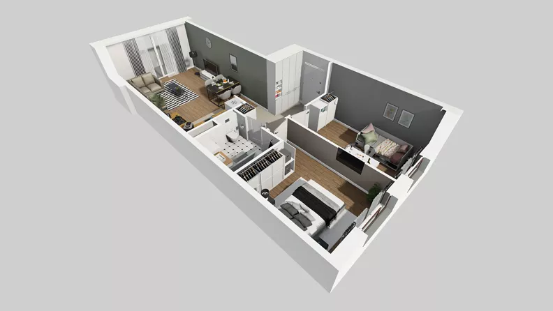 3 pokoje, mieszkanie 60,36 m², piętro 3, oferta nr A/124, Międzyleska 4, Wrocław, Tarnogaj, Krzyki, ul. Międzyleska