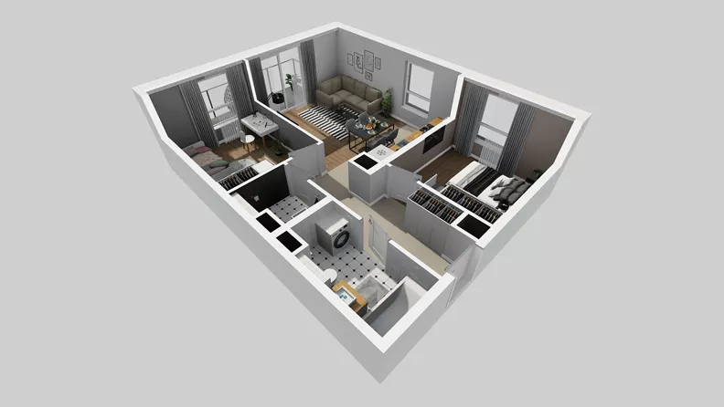 3 pokoje, mieszkanie 59,69 m², piętro 4, oferta nr A/14, Międzyleska 4, Wrocław, Tarnogaj, Krzyki, ul. Międzyleska