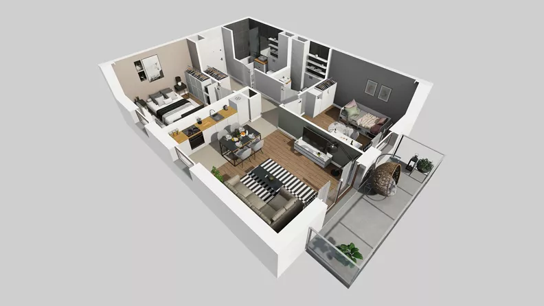 3 pokoje, mieszkanie 59,69 m², piętro 4, oferta nr A/14, Międzyleska 4, Wrocław, Tarnogaj, Krzyki, ul. Międzyleska