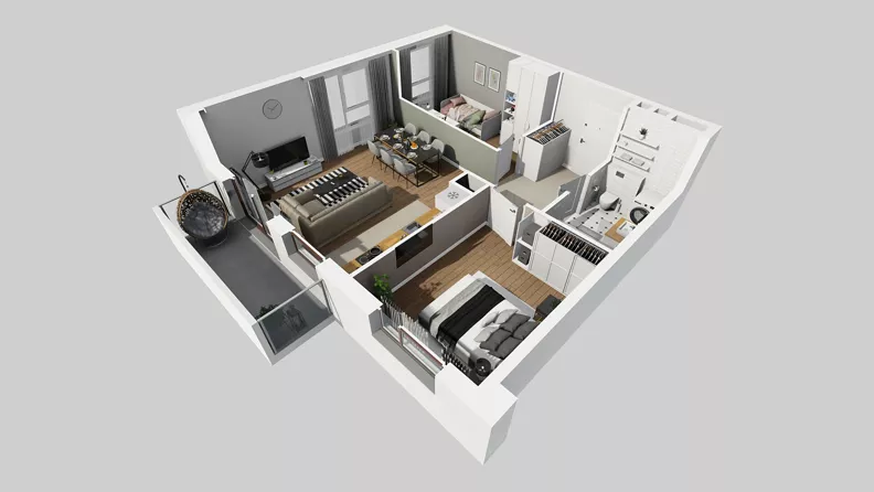 3 pokoje, mieszkanie 59,45 m², piętro 4, oferta nr A/101, Międzyleska 4, Wrocław, Tarnogaj, Krzyki, ul. Międzyleska