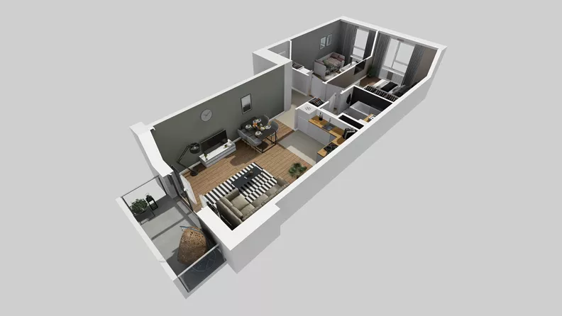 3 pokoje, mieszkanie 60,36 m², piętro 4, oferta nr A/128, Międzyleska 4, Wrocław, Tarnogaj, Krzyki, ul. Międzyleska