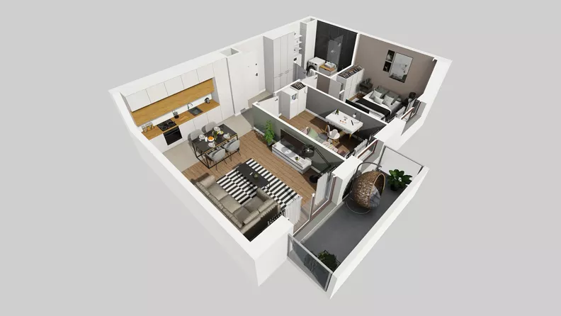 3 pokoje, mieszkanie 51,52 m², piętro 4, oferta nr A/129, Międzyleska 4, Wrocław, Tarnogaj, Krzyki, ul. Międzyleska