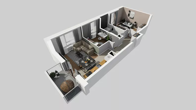 3 pokoje, mieszkanie 51,40 m², piętro 4, oferta nr A/131, Międzyleska 4, Wrocław, Tarnogaj, Krzyki, ul. Międzyleska