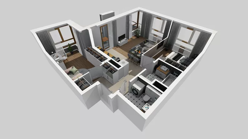 3 pokoje, mieszkanie 58,51 m², piętro 5, oferta nr A/56, Apartamenty Metro Wilanowska, Warszawa, Mokotów, Ksawerów, ul. Pejzażowa 26