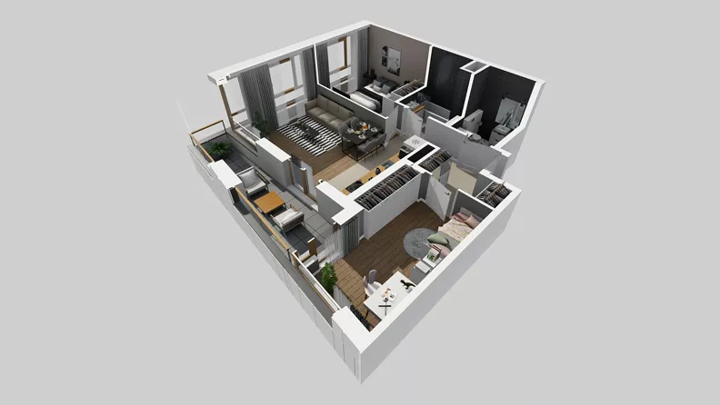 3 pokoje, mieszkanie 58,51 m², piętro 5, oferta nr A/56, Apartamenty Metro Wilanowska, Warszawa, Mokotów, Ksawerów, ul. Pejzażowa 26