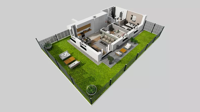 3 pokoje, mieszkanie 59,51 m², parter, oferta nr F/5, Osiedle Urbino 4.3, Warszawa, Włochy, Raków, ul. Szybka