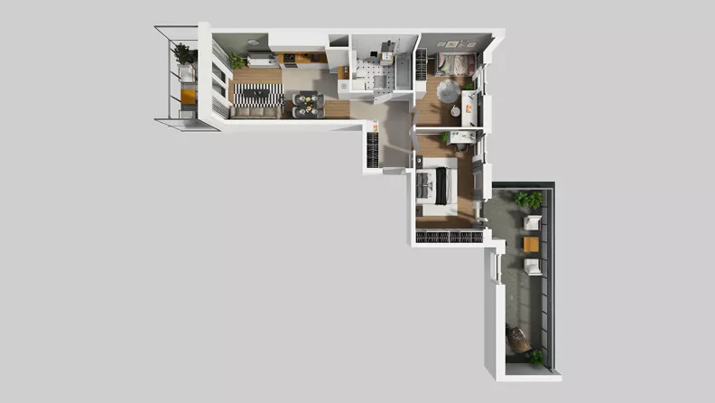 3 pokoje, mieszkanie 59,77 m², piętro 1, oferta nr F/6, Osiedle Urbino 4.3, Warszawa, Włochy, Raków, ul. Szybka
