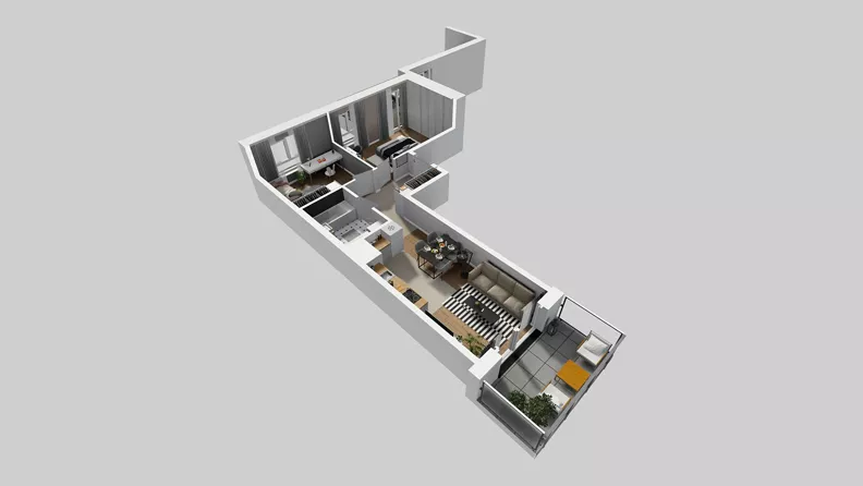 3 pokoje, mieszkanie 59,77 m², piętro 1, oferta nr F/6, Osiedle Urbino 4.3, Warszawa, Włochy, Raków, ul. Szybka