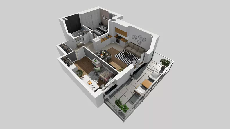3 pokoje, mieszkanie 59,65 m², piętro 1, oferta nr F/9, Osiedle Urbino 4.3, Warszawa, Włochy, Raków, ul. Szybka